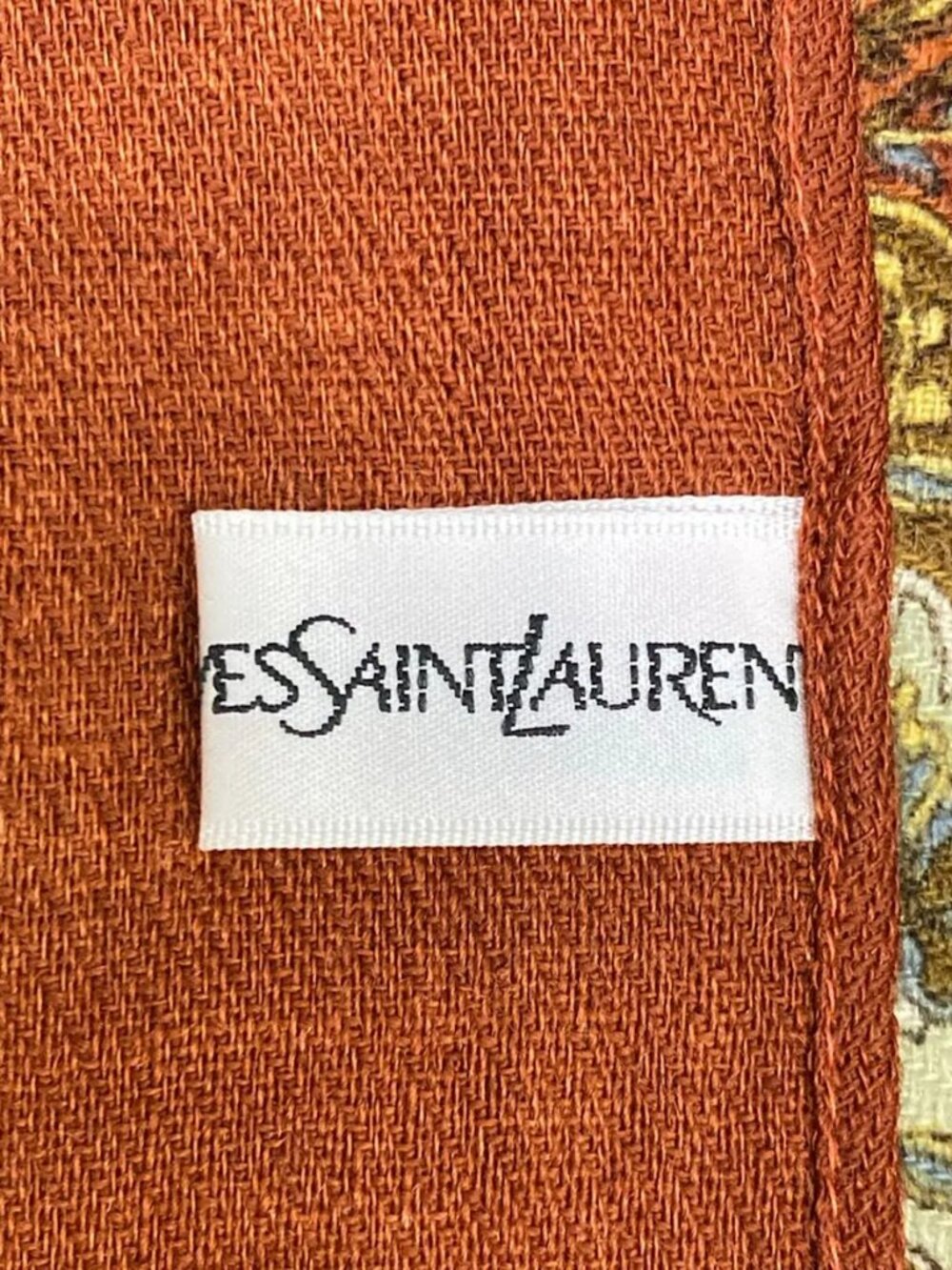 YvesSaintLaurent Dark Brown White Multi Wool Scarf - Picture 8 of 11